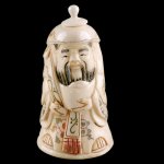 Hand Carved OX Bone Snuff bottle Carving Lucky Old Man