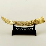 9.6" Carved OX Bone Carving Statue Dragon Sculpture