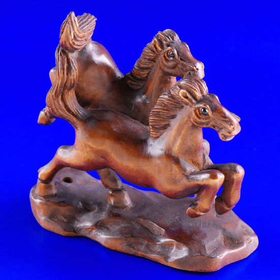 Handwork Carved Boxwood Wood Netsuke Carving Horse Run - Click Image to Close