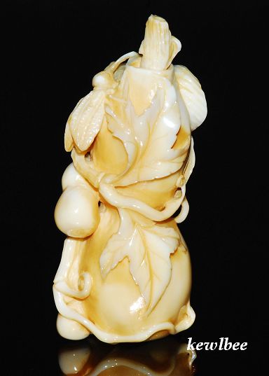 aeb0522 HANDCRAFT HIPPO TUSK SNUFF BOTTLE GOURD - Click Image to Close