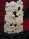 kkm3051 large ivory carving netsuke 2 dragon pearl "