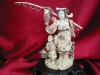 kkm3056 large ivory carving netsuke fish girl 6-1/2"
