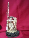 kkm3059 large ivory carving netsuke fish lady 4 kid 10"