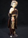 win3029 japanese ebony iron wood ivory netsuke belle 4"